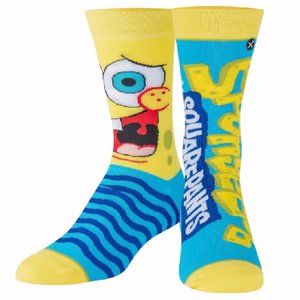 SpongeBob Big Face Split Athletic Crew Socks - NEW Fast Ship